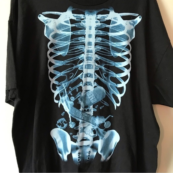 Silly skeleton T-shirt.  Unisex.  Mens size 2XL. - Picture 3 of 7